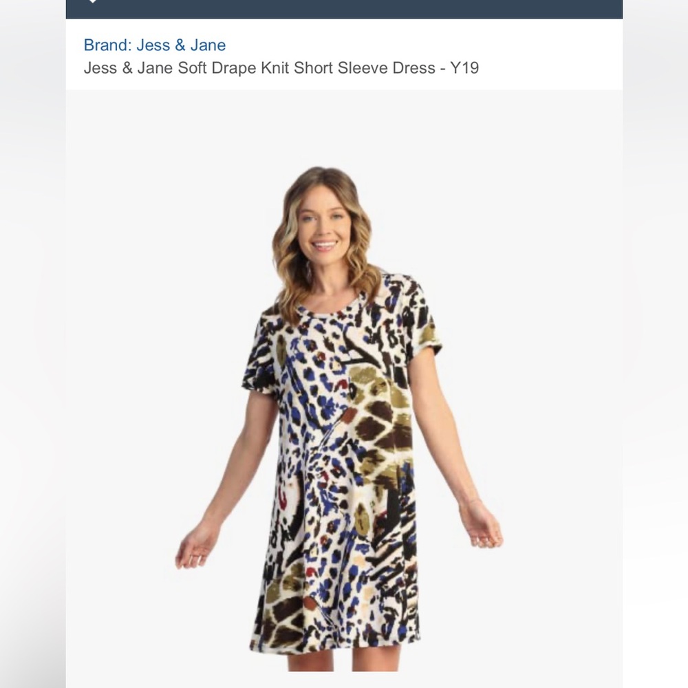 NWOT Jess & Jane Soft Drape Knit Short Sleeve Dress